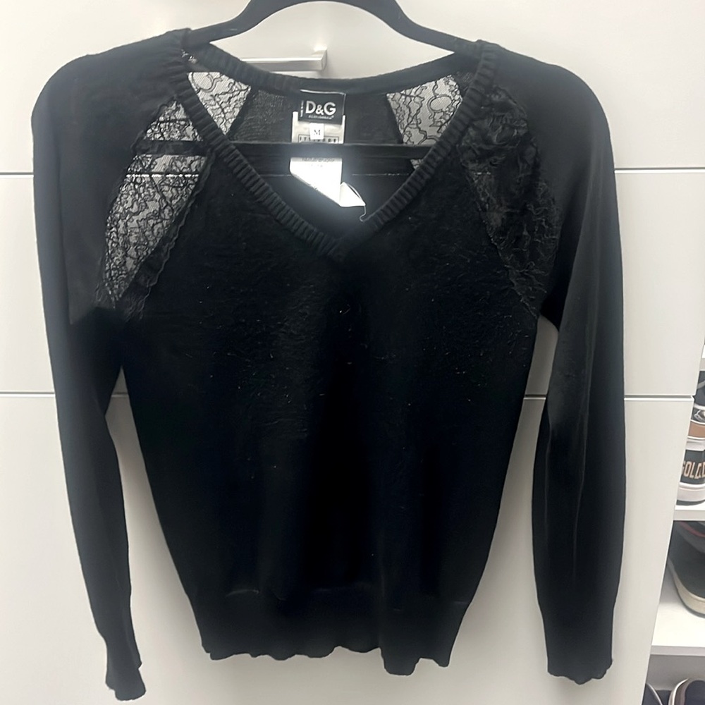 Dolce & Gabbana lightweight sweater with lace insert